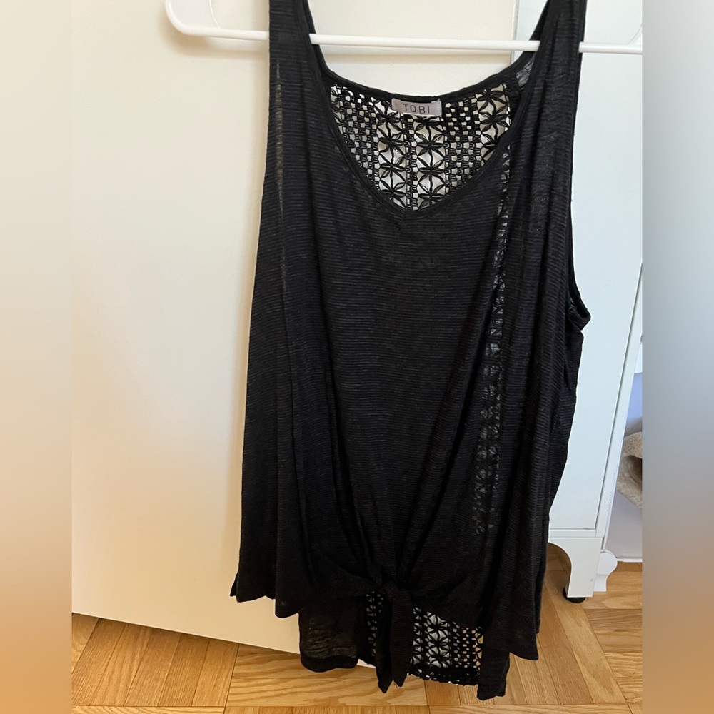 Tobi Black Lace Detail Tank Top - Picture 5 of 6